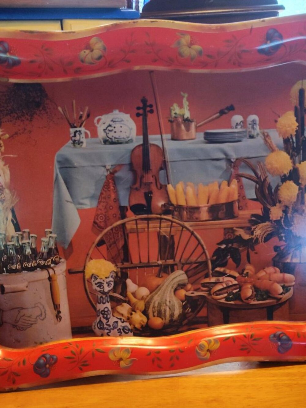 1960s coca cola Harvest Thanksgiving Metal tray. SHIPS FREE